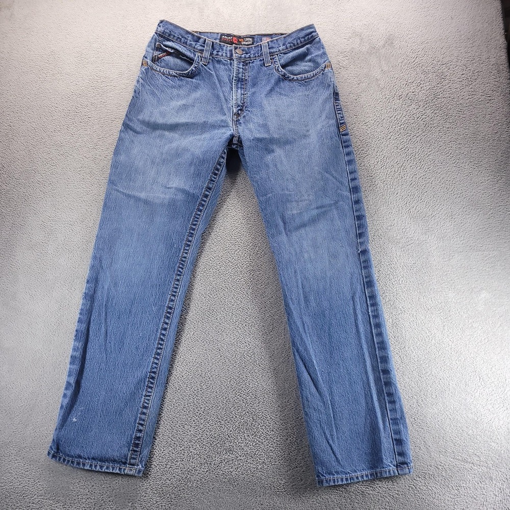 Ariat FR M3 Jeans Mens 36x33 Blue Loose Straight Medium Wash Denim Workwear